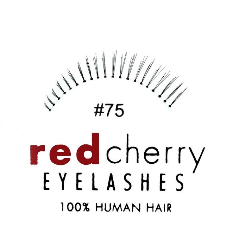 Red Cherry 75 False Eyelashes Black Bottom Lash Pack of 6 Pairs