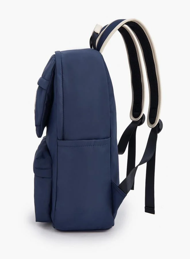 Lee Cooper NAVY Logo Print School Backpack With Adjustable Shoulder Straps  | Best Price UAE