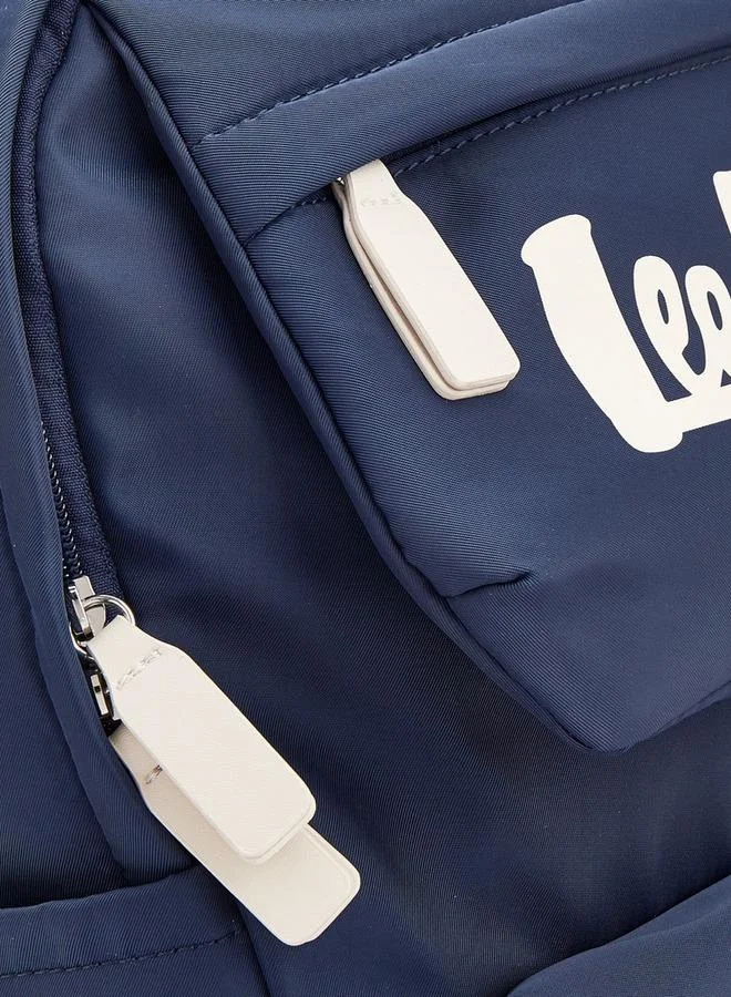 Lee Cooper NAVY Logo Print School Backpack With Adjustable Shoulder Straps  | Best Price UAE