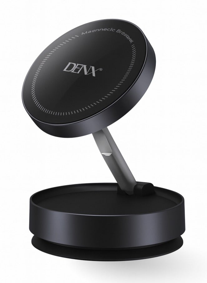 Denx Magnetic car phone holder, vacuum suction base, multi-angle rotation, magnetic mount, easy to install - Image 1