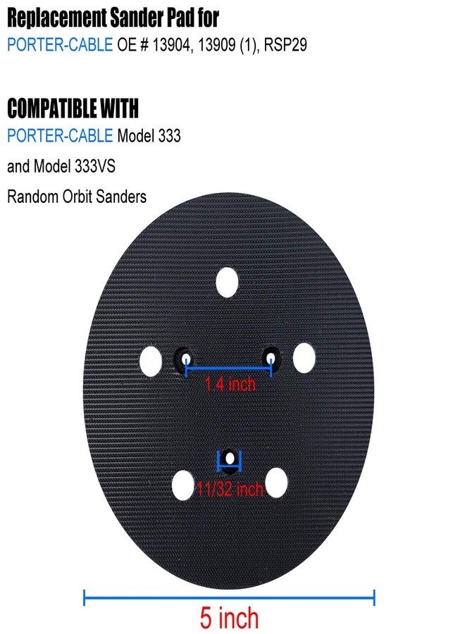 Tockrop 5" Sander Pad for Porter-Cable 333 and 333VS Random Orbit Sanders - Replacement for No. 13904 Hook-and-Loop Pad - Image 2