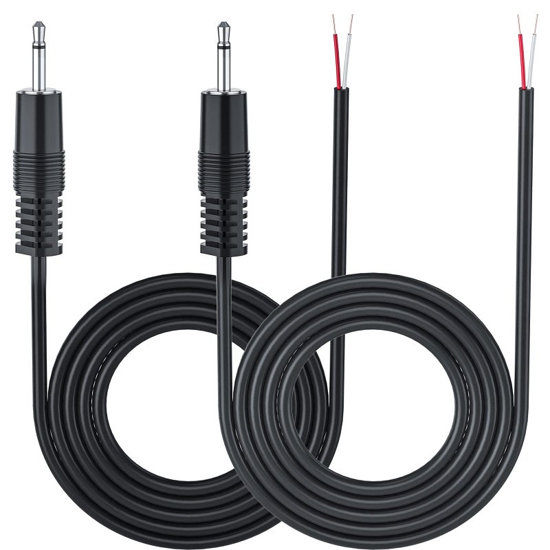 Ancable 2-Pack 3.5mm 1/8" Monaural Mini Mono Plug to Bare Wire 6-Feet - 12V DC Trigger ON/Off Cable - Image 1