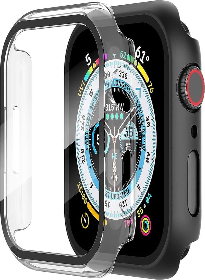 Next Next store Hard Case Compatible with iWatch 40mm Series 4/5/6 with Tempered Glass Screen Protector, Ultra-Thin Rugged Protective Cover for iWatch 40mm (Clear)