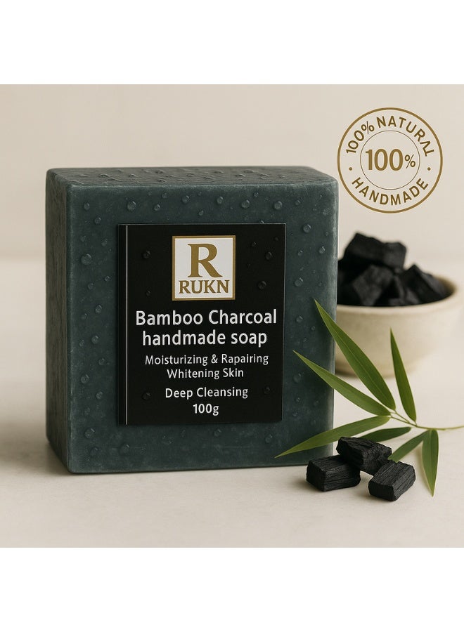 Bamboo Charcoal Handmade Soap 100g – Moisturizing, Rejuvenating & Deep Cleansing Soap