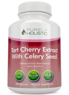Purely Holistic Tart Cherry Extract Capsules 1000Mg 50% More 180 Capsules 3 Month Supply Blend With Tart Cherry And Celery Seed Powder Powerful Antioxidant For Advanced Uric Acid Cleanse & Joint Support  - Image 2