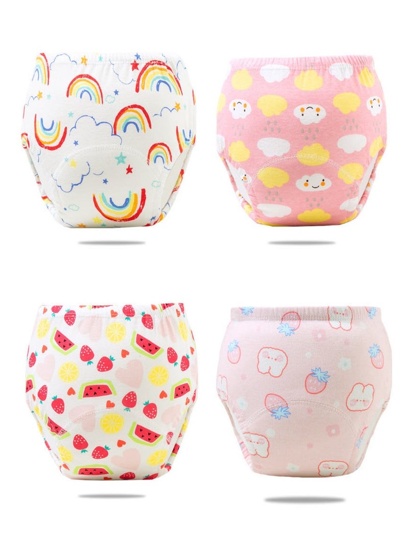 4-Pieces Baby Potty Training Pants, Breathable Potty Training Underwear, Toddler Training Underwear for Girls , Size  100 / 110  - Image 1