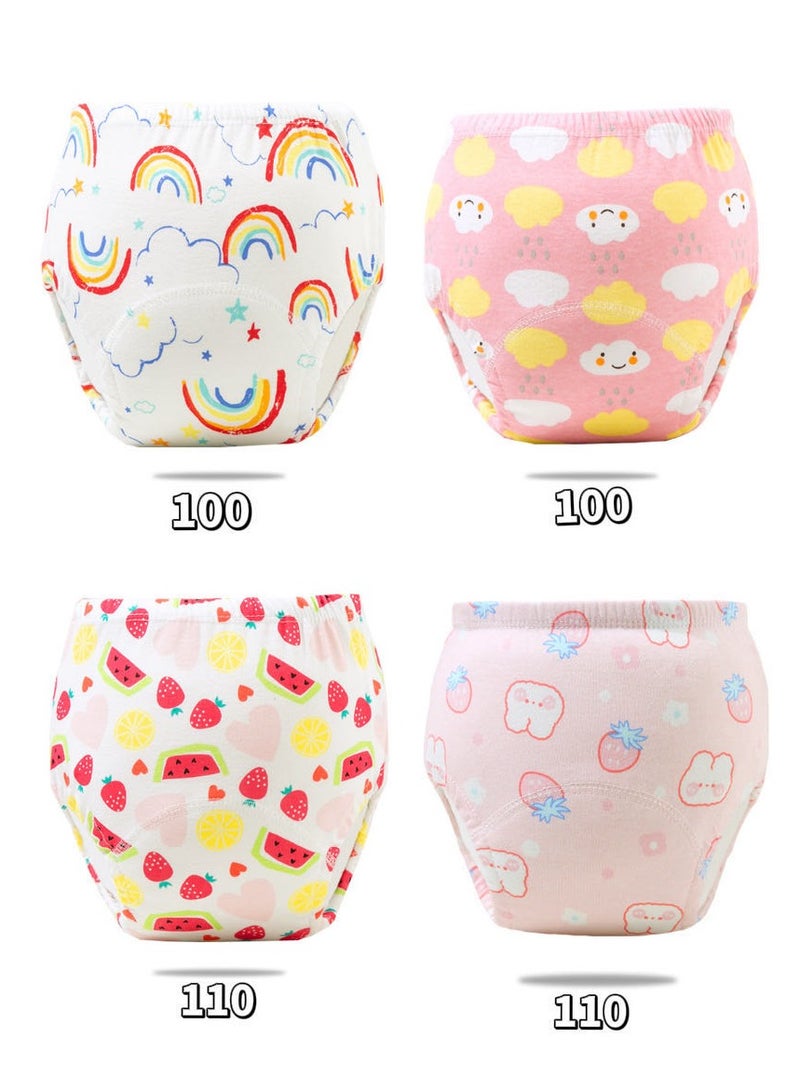 4-Pieces Baby Potty Training Pants, Breathable Potty Training Underwear, Toddler Training Underwear for Girls , Size  100 / 110  - Image 2