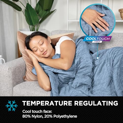 Brookstone Cooling Comfort Throw - Innovative Cooling Dual-Sided Throw - Oversized Cool Blanket for Hot Sleepers - Cooling Blankets for Sleeping - Nylon and Polyethylene Cooling Blanket - Faded Denim - Image 3