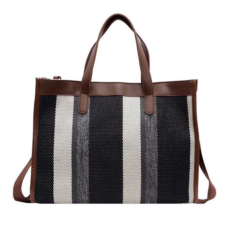 Bag Women'S Large Capacity This Year'S Popular Fashionable Simple Trendy Shoulder Canvas Class Commuter Tote Bag - Image 1