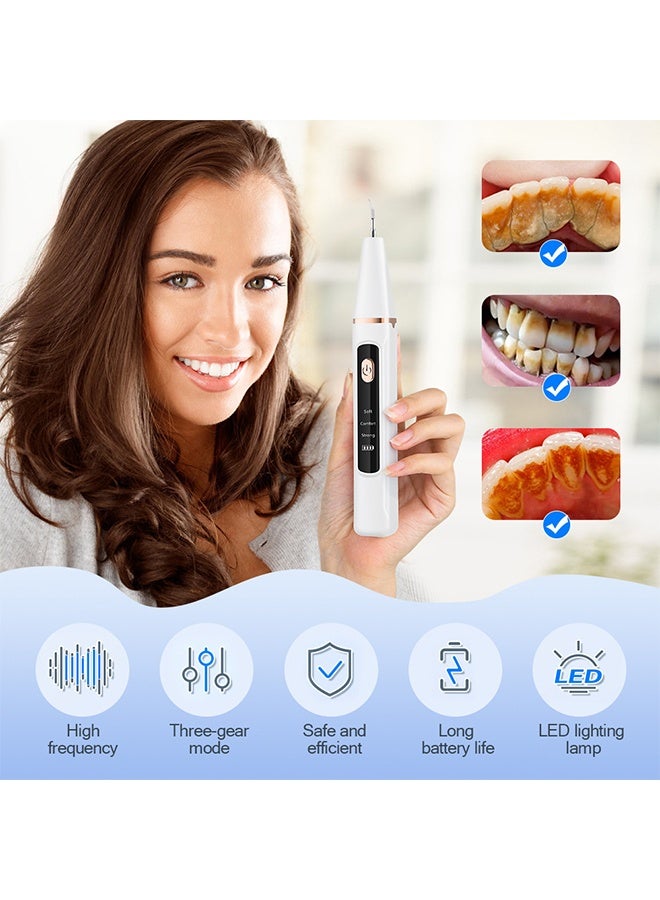 JS Household ToothBrush, Ultrasonic Scaler Calculus Remover, Rechargeable Teeth Whitening Tool, 3 Models Adjustable, for Home and Travel, Oral Hygiene Set - Image 2