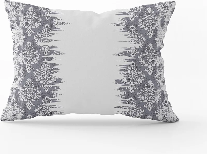 Cango Home Gray White Ethnic Damask Patterned Throw Pillow Pillow Case - CGH113-3550 Double Sided Printed