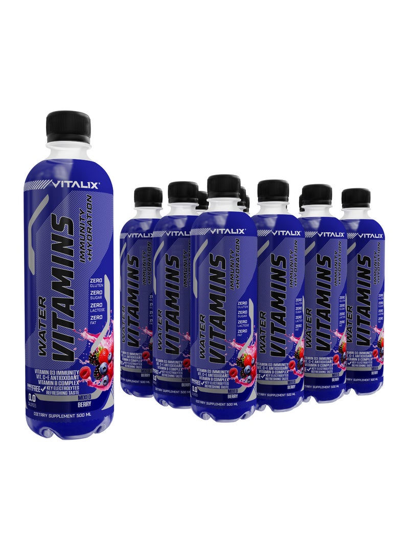 Vitalix Vitamins Water Mixed Berry– 500ml | Hydrating Vitamin-Infused Drink | Zero Sugar, Zero Fat, Gluten-Free - Image 1