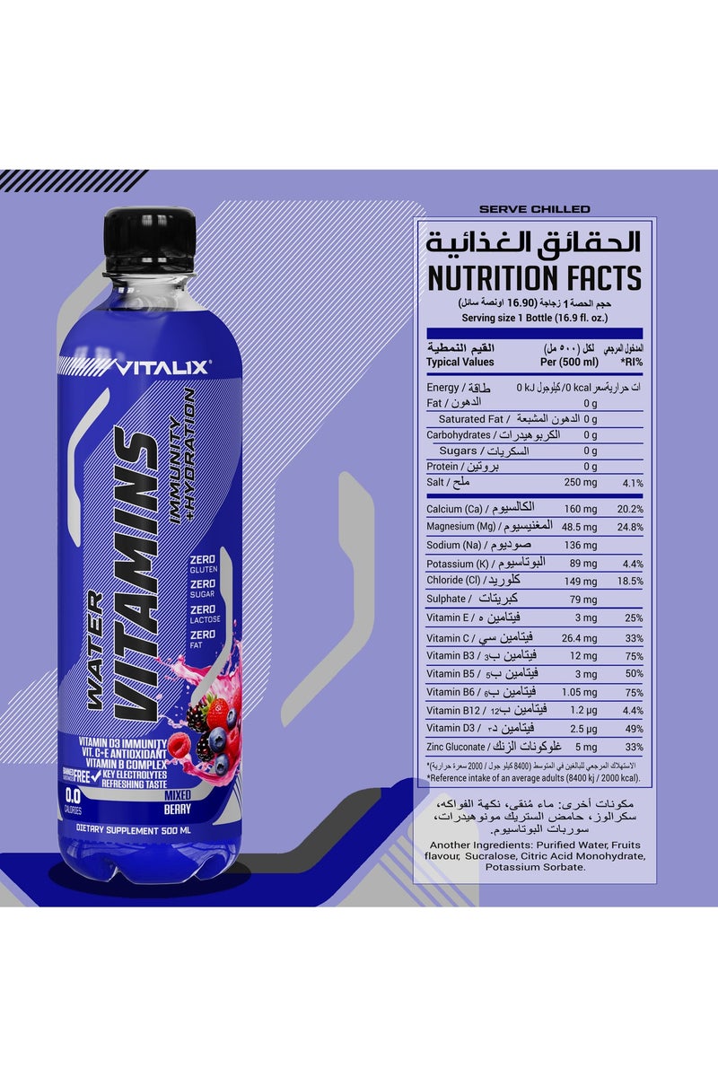 Vitalix Vitamins Water Grapefruit– 500ml | Hydrating Vitamin-Infused Drink | Zero Sugar, Zero Fat, Gluten-Free - Image 2