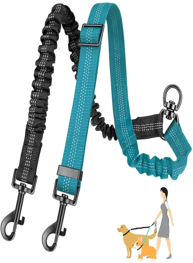 AUTOWT Two Dog Lead, 2 in 1 Upgraded Double Dog Leash Attachment Combine Adjustable Strap and Shock Absorbing Bungee No Tangle Dual Training Splitter for Different Size Dogs - Image 1