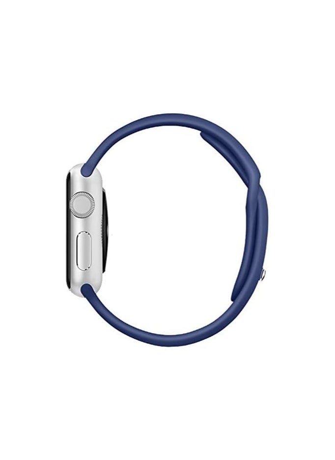 FITIT FITIT Bands for Apple Watch Band match with any Apple Watch Series 3 and Above (41mm 38mm and 40mm cases), Soft Silicone Sport Replacement Strap, Blue  - Image 4