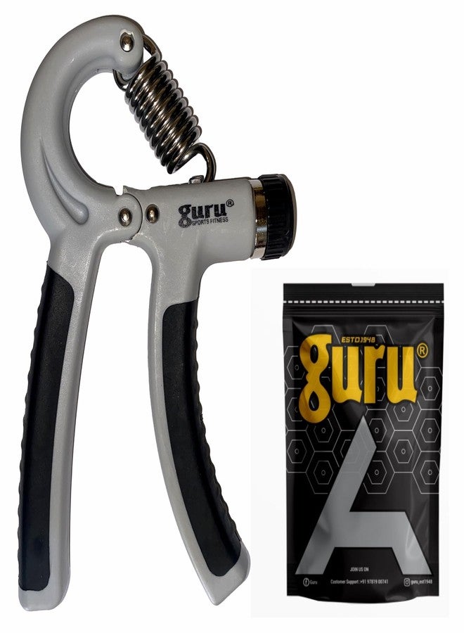 GURU Grey Adjustable Hand Grip Strengthener, Hand Gripper for Men & Women for Gym Workout Hand Exercise Equipment to Use in Home for Forearm Exercise - Image 1