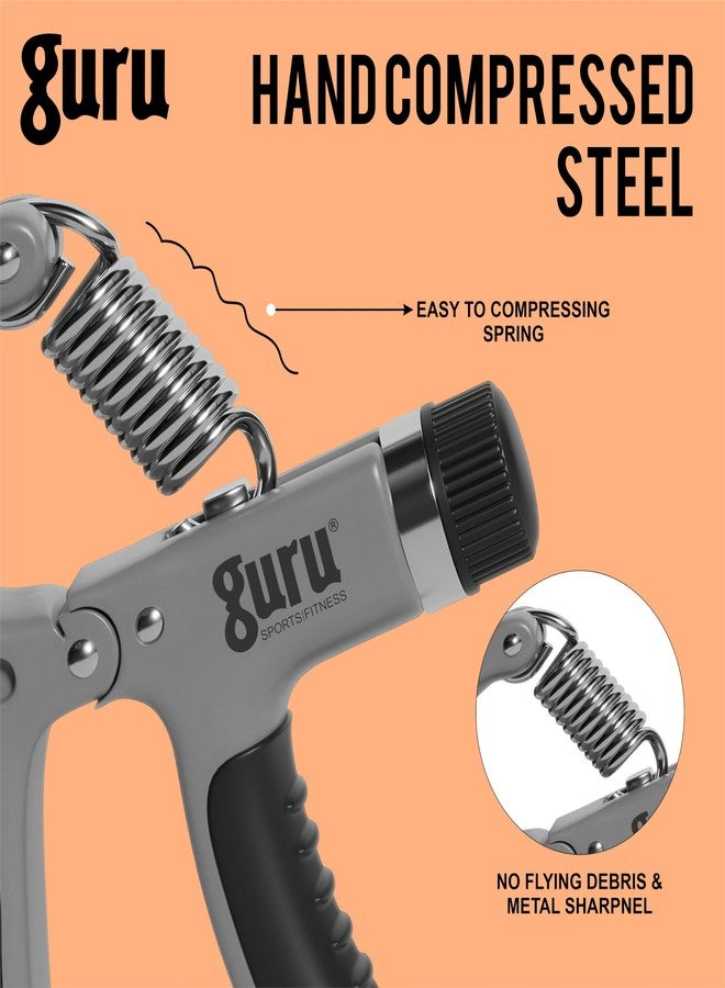 GURU Grey Adjustable Hand Grip Strengthener, Hand Gripper for Men & Women for Gym Workout Hand Exercise Equipment to Use in Home for Forearm Exercise - Image 3
