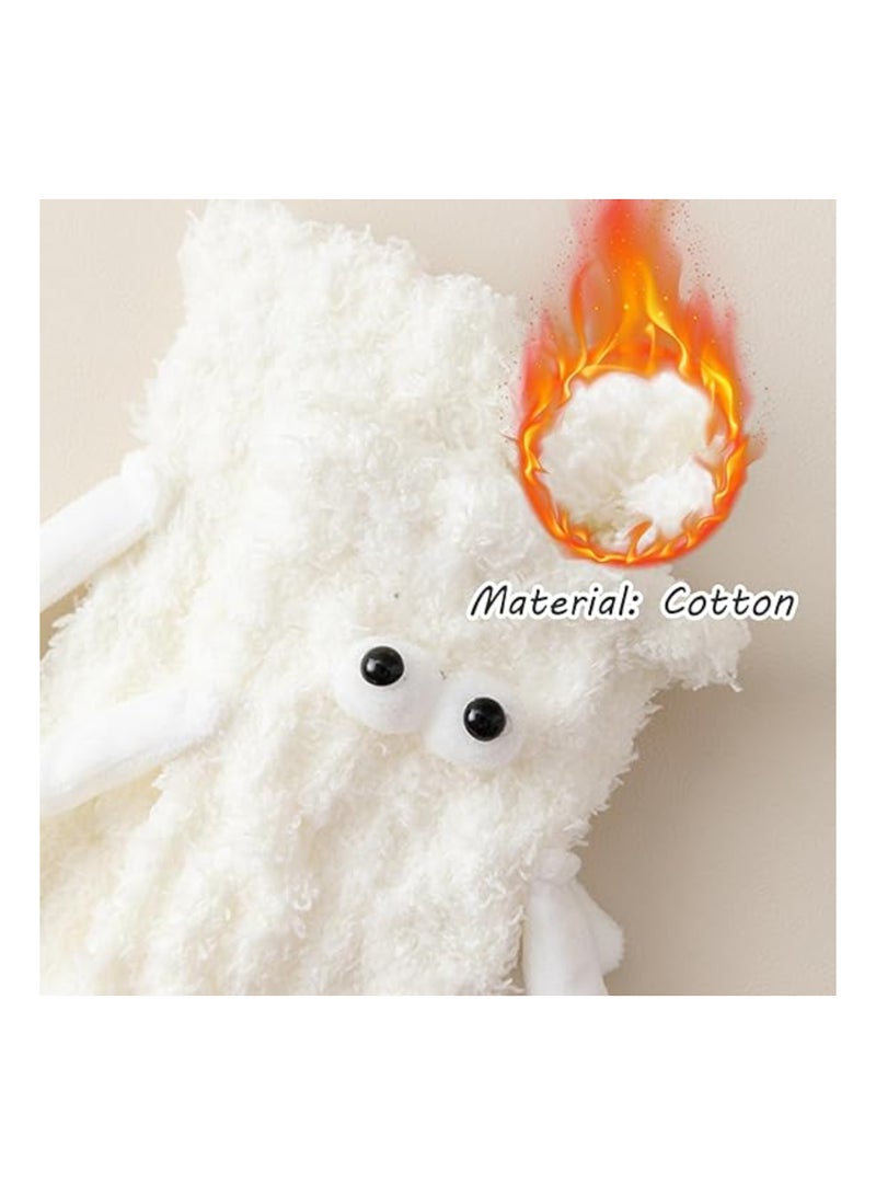 Hand in Hand Thermal Socks for Couples - 4 Pairs of Cute Mid-Calf Knitted Friendship Socks, Sweat Absorbent 3D Design, Perfect for Winter Wear, Ideal Gift for Women. - Image 3