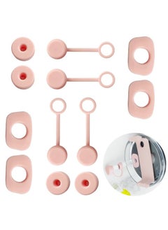 fantasize 12 PCS Silicone Spill Proof Stopper Set for Cup 1.0 40oz or 30oz, Reusable Straw Cover Including 4 Square Spill Stopper, 4 Round Leak Stopper and 4 Straw Cover Cap 
