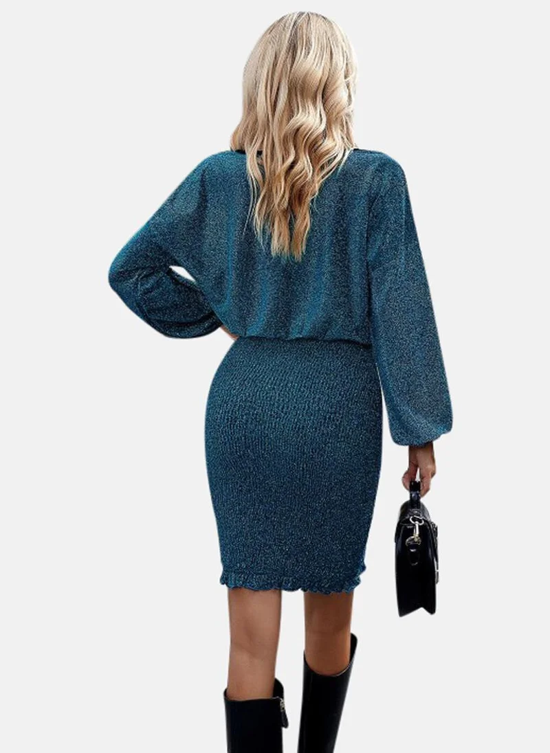 YUNIQEE Shimmering Long Sleeve Dress