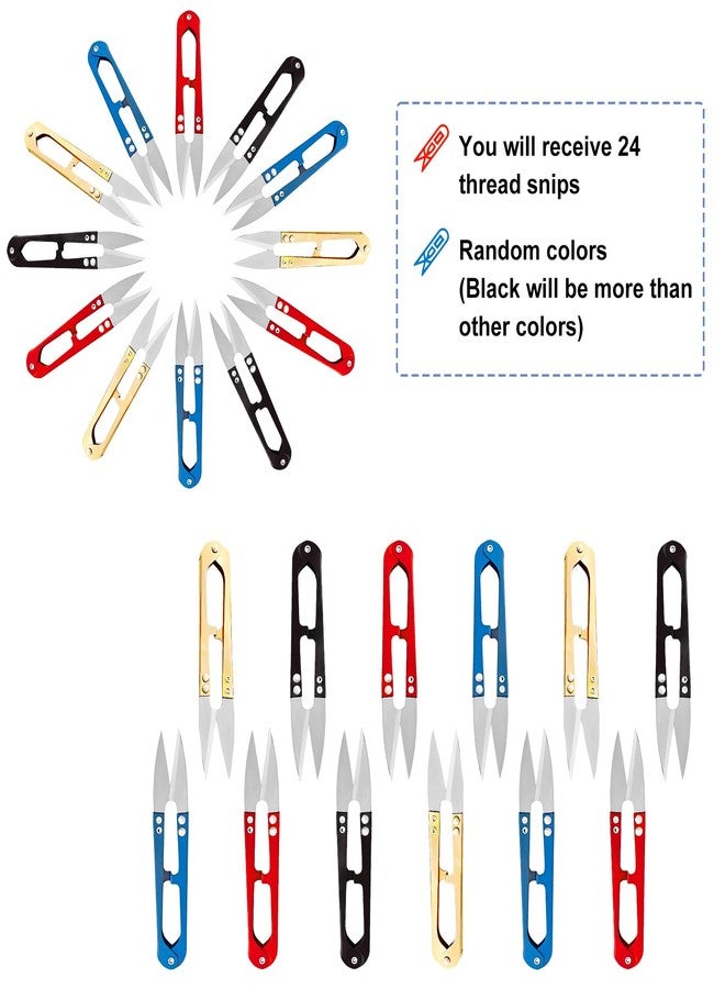 CUGBO 24Pcs Sewing Scissors for Fabric, Thread Yarn Embroidery Clippers Cutter, Small Snips Plant Trimming Nipper, Great for Stitch, Art Craft, Mini DIY Supplies,Garden Use - Image 3