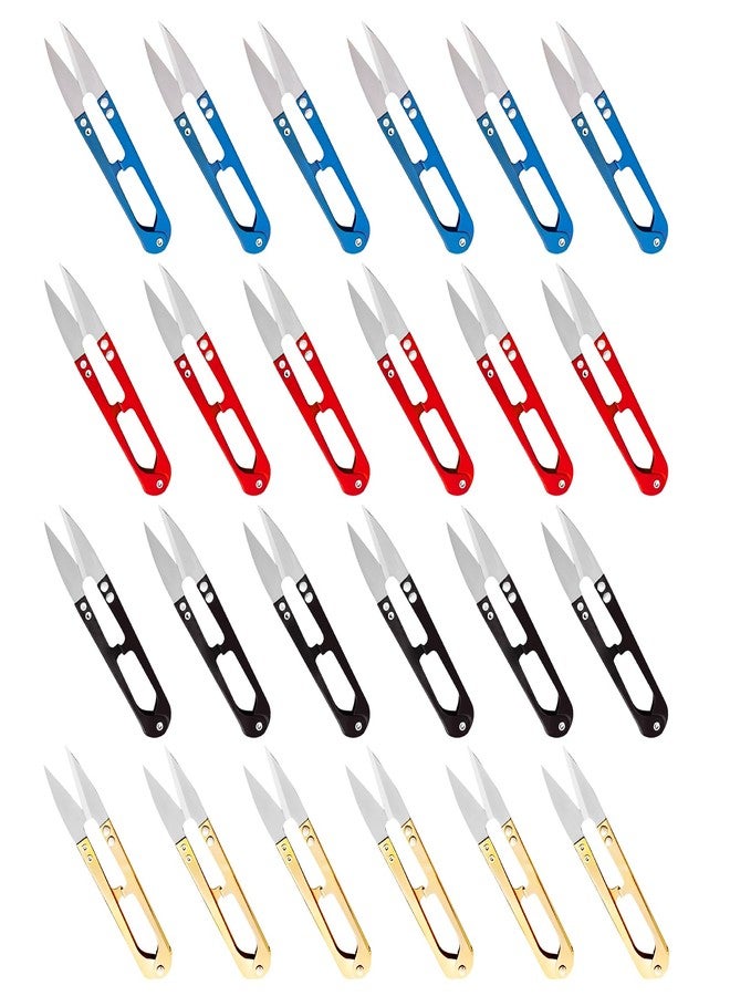 CUGBO 24Pcs Sewing Scissors for Fabric, Thread Yarn Embroidery Clippers Cutter, Small Snips Plant Trimming Nipper, Great for Stitch, Art Craft, Mini DIY Supplies,Garden Use - Image 1