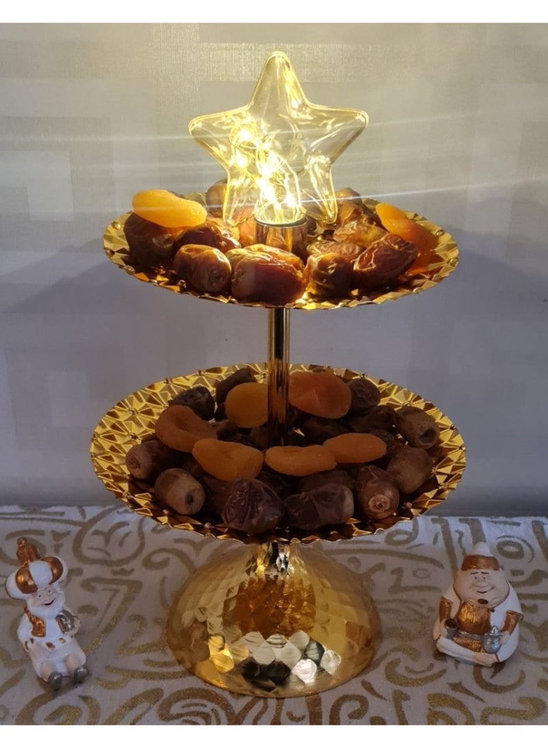 Metal 2-tier Ramadan-themed stand; available in 2 shapes: crescent and star. - Image 2