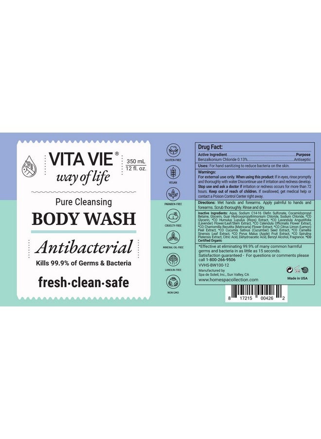 vita vie VITA VIE Antibacterial Body Wash, 12 oz  - Image 3
