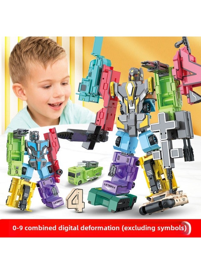 قطعة واحدة من لعبة تشوه الأطفال الرقمية الروبوتية المتعرجة لتشوه الأم مجتمعة من King Kong Autobot المجمعة للأولاد - اللون: عدد كبير جدًا من التشوه 5 في 1 【رقم. 1-5】 1 درع خوذة مجاني - Image 4