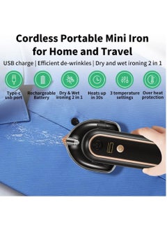 FIPKA Portable Travel Iron Support Dry Wet Ironing USB Rechargeable Steam Iron Handheld Ironing Machine  - Image 3