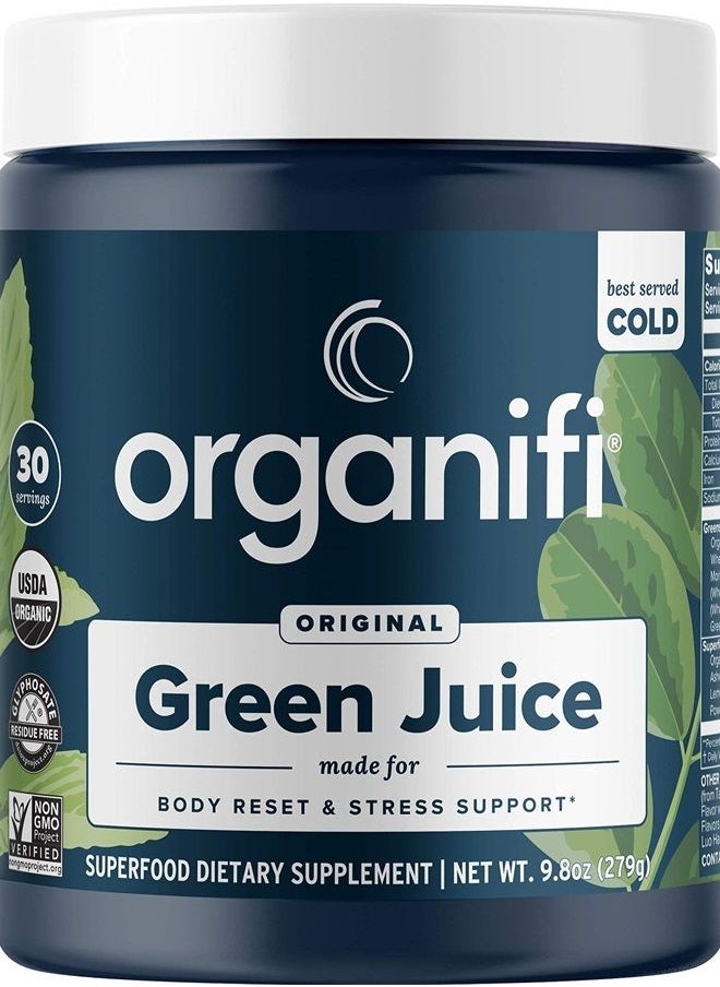 Organifi - Green Juice - Organic Superfood Powder - 30-Day Supply - Organic Vegan Greens - Helps Decrease Cortisol - Provides Better Response to Stress - Supports Weight Control - Total Body Wellness - Image 1