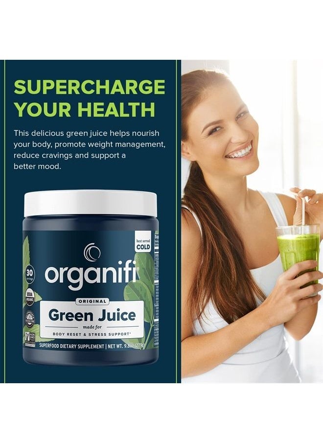 Organifi - Green Juice - Organic Superfood Powder - 30-Day Supply - Organic Vegan Greens - Helps Decrease Cortisol - Provides Better Response to Stress - Supports Weight Control - Total Body Wellness - Image 1