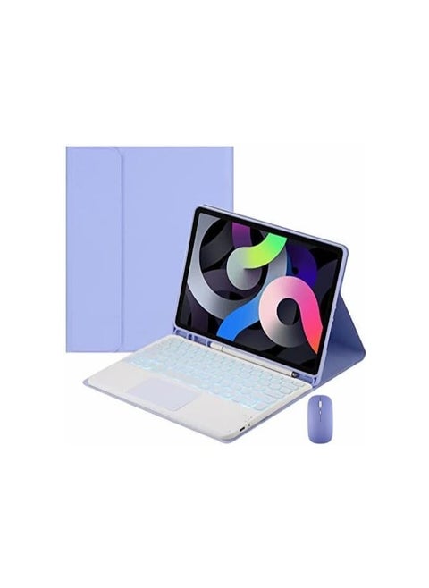 Keyboard Case Compatible with iPad Air 13 Inch 2024 (Model Number: A2903, A2904) with Pen Holder,7 Color Backlit Keyboard with Touchpad + Mouse,PU Stand Cover for iPad Air 13