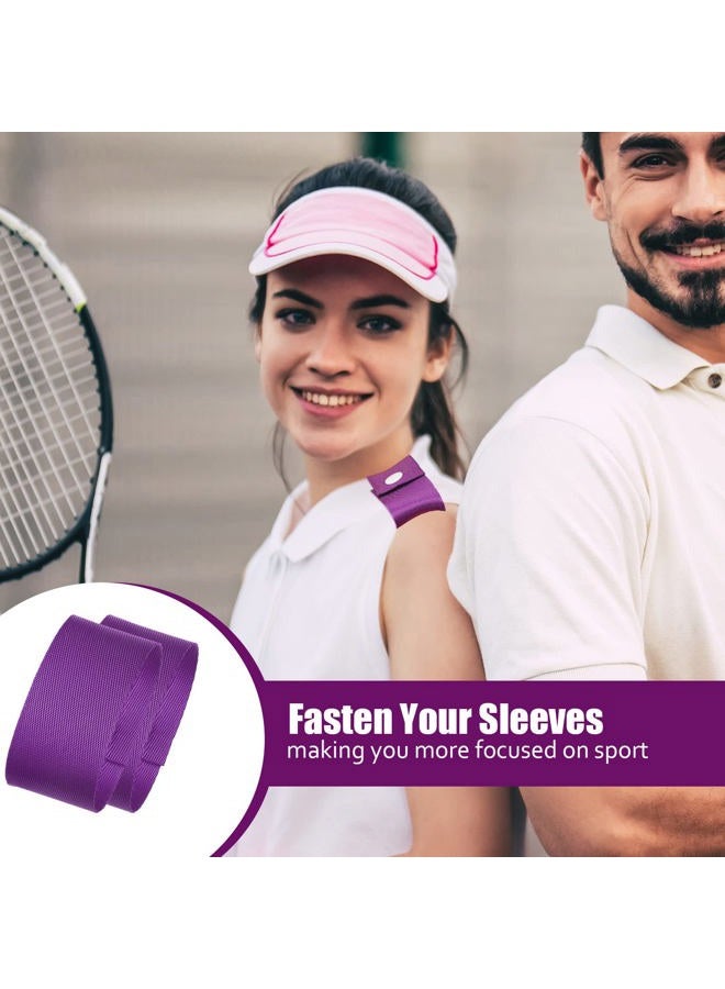Dingion 10 Pairs Sports T Shirt Sleeve Clips Solid Color Sleeve Holders Gymnastics Softball Sleeve Ties Soccer Sleeve Straps for Shirts, 10 Colors - Image 5