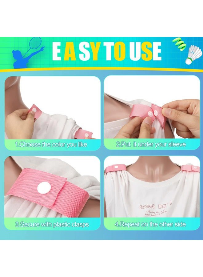 Dingion 10 Pairs Sports T Shirt Sleeve Clips Solid Color Sleeve Holders Gymnastics Softball Sleeve Ties Soccer Sleeve Straps for Shirts, 10 Colors - Image 3