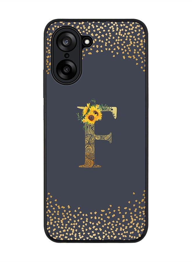 Stylizedd For OnePlus Nord CE5 / Ace 5 Racing Case,Slim fit Camera Protection, Shockproof Thin Phone cover  - Custom Floral Monogram - F  (Grey )
