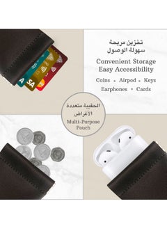 LeArt Leather Squeeze Coin Pouch for Men & Women | Coin Purse | Coin Holder | For Coins, Keys, Earphones, Cards, AirPods, Rosary | Great Gifting Option (Black | Set of 2)  - Image 2