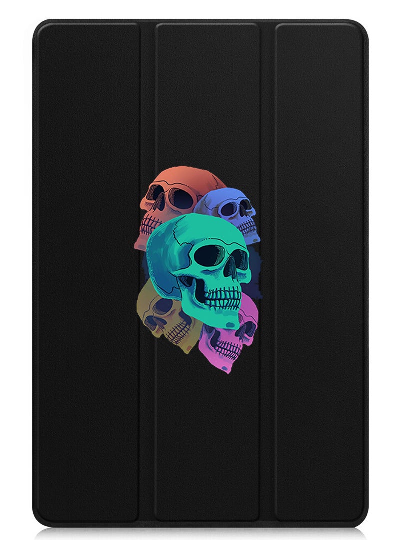 Theodor Protective Flip Case For Xiaomi Pad 7 & Xiaomi Pad 7 Pro With Trifold Stand Auto Wake Sleep Shockproof Cover - Colourful Skull - Image 1