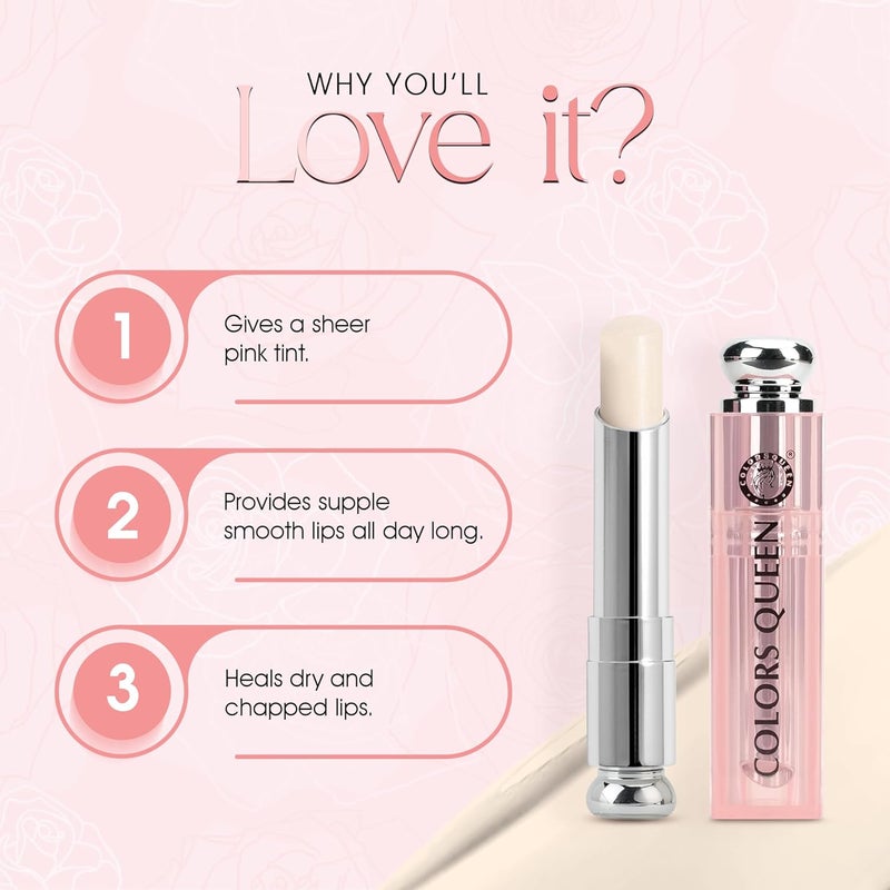 COLORS QUEEN Colors Queen Lip Glow Color Changing Lip Balm  Instant Hydration Nourishing Formula Gives Sheer Pink Tint  Repairs Damaged Barrier  Lip Balm for Dry  Chapped Lips  32g - Image 2