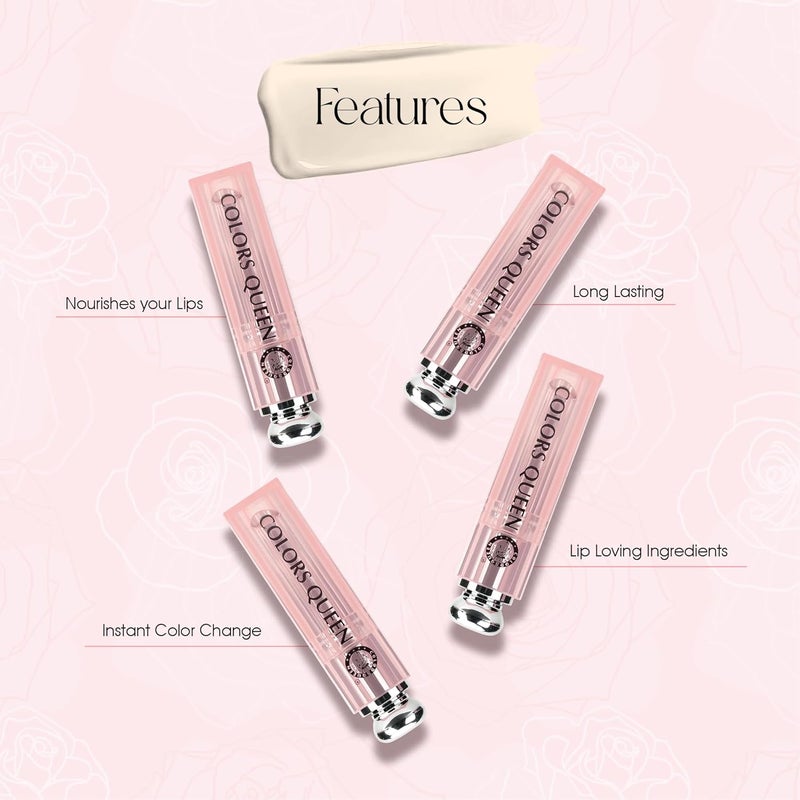 COLORS QUEEN Colors Queen Lip Glow Color Changing Lip Balm  Instant Hydration Nourishing Formula Gives Sheer Pink Tint  Repairs Damaged Barrier  Lip Balm for Dry  Chapped Lips  32g - Image 3