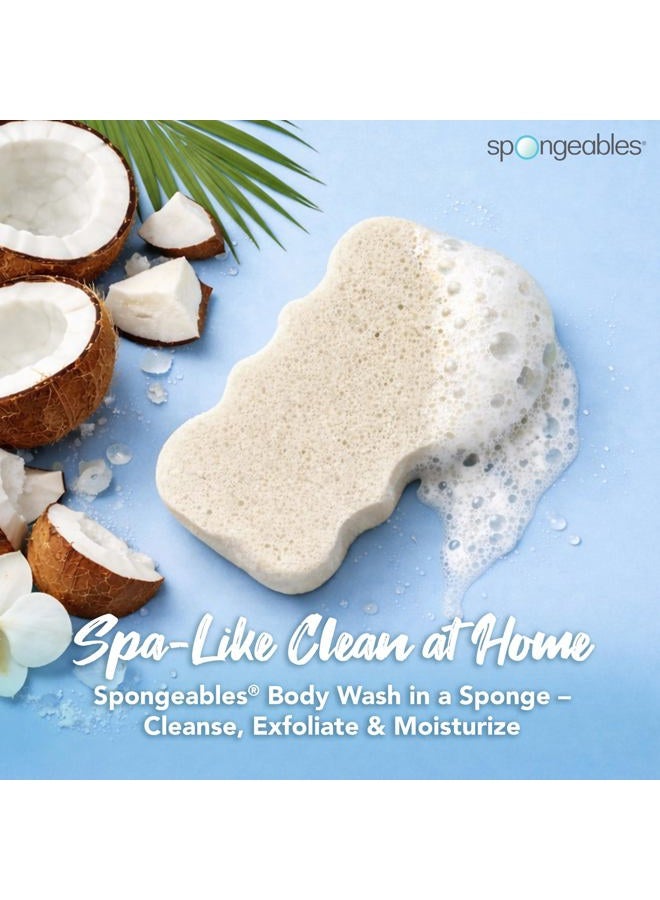 spongeables Skinutrients Body Wash in a Sponge, Coconut Colada, With Bonus Travel Bag, 20+ Washes, Pack of 3 - Image 2