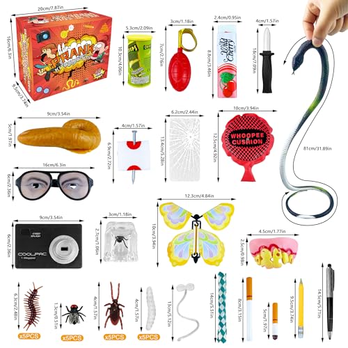 PPXMEEUDC 40 PCS Prank Kit for Kids Prank Toys Pack Set Box for Gifts April Fools Pranks Practical Jokes for Halloween Christmas Birthdays - Image 5