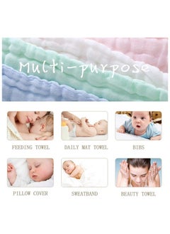 BLOOMING TIME 5pcs Muslin Baby Washcloths and Towels, Soft Newborn Baby Towel and Muslin Washcloth for Sensitive Skin(30*30cm)  - Image 5