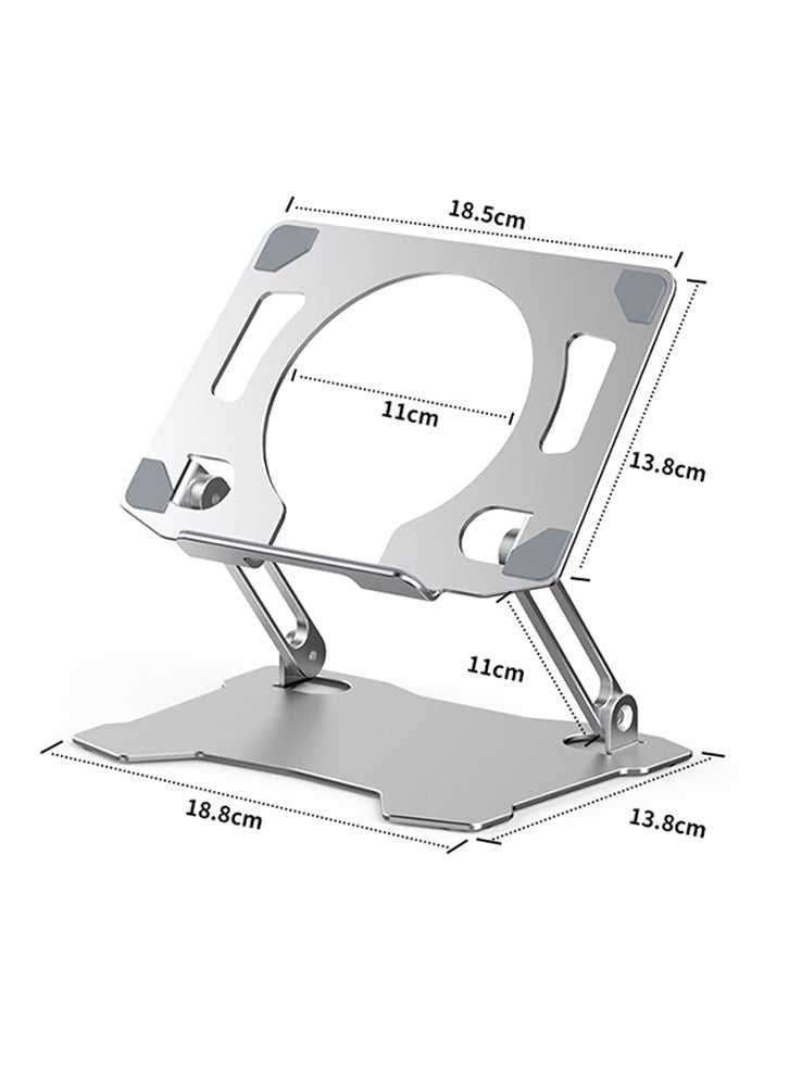 YZMA GLOBAL 180 Degree Adjustable Tablet/ipad Stand Holder, Foldable Tablet Holder for Desk, Compatible for ipad/Surface pro/Samsung Tab and other Tablets Reserved the installation holes for the Tablet Heat Sink, Silver  - Image 3