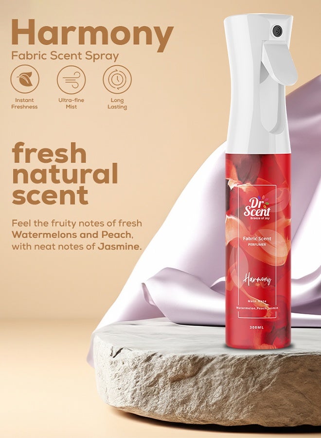 Dr Scent Breeze of Joy Fabric Spray Harmony with Fruity Notes Fresh Watermelon, Peach and Ending with sweet Notes Jasmine (300ml) - Image 2