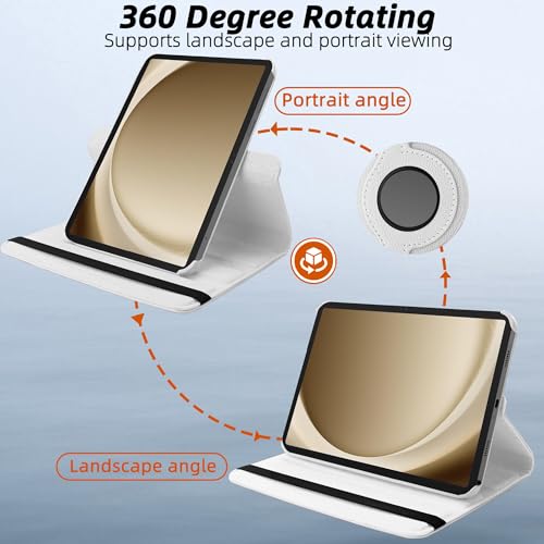 TGK 360 Rotatable Flip Cover for Samsung Galaxy Tab A11+ Plus 11 Inch 2025 Case/Galaxy Tab A9 Plus 2023 (White) - Image 4