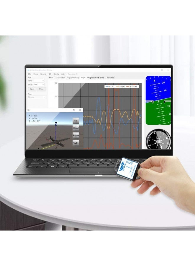 ?Wt901C-Ttl 9-Axis Vibration Inclinometer?High-Performance Acceleration+Gyro+Angle (Xy 0.05° Accuracy)+Digital Compass, Triaxial Mpu9250 Tilt Sensor?Kalman Filtering? For Arduino, Raspberry Pi