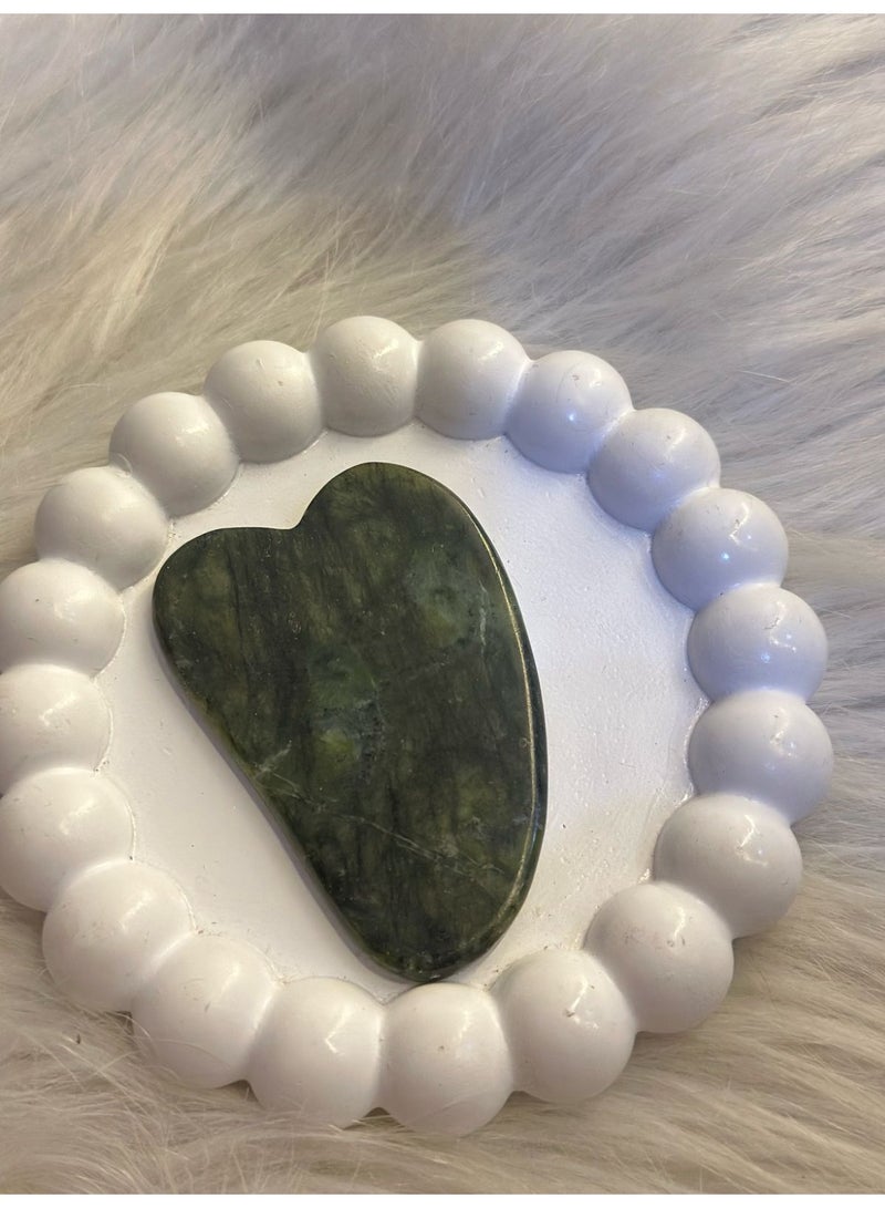 Gua Sha Facial Tool, Natural Guasha Jade Stone GuaSha Board Gua Sha Sc Massage Tool with Smooth Edge for Physical Therapy and SPA Acupuncture Therapy Used for Face, Eyes, Neck and Body (1PC) GSHN6 - Image 1