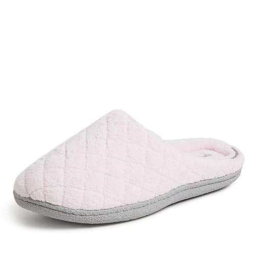 Dearfoams Womens Leslie Washable Memory Foam Terry Clog With Wide Widths Slipper, Fresh Pink, 5-6 US - Image 1