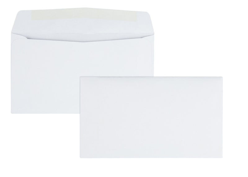 Quality Park #6-3/4 Business Envelopes with a Gummed Flap for Standard Remittance Business Mailing, 24 lb White Wove, 5-3/8 x 6-1/2, 500 per Box (90070) - Image 1